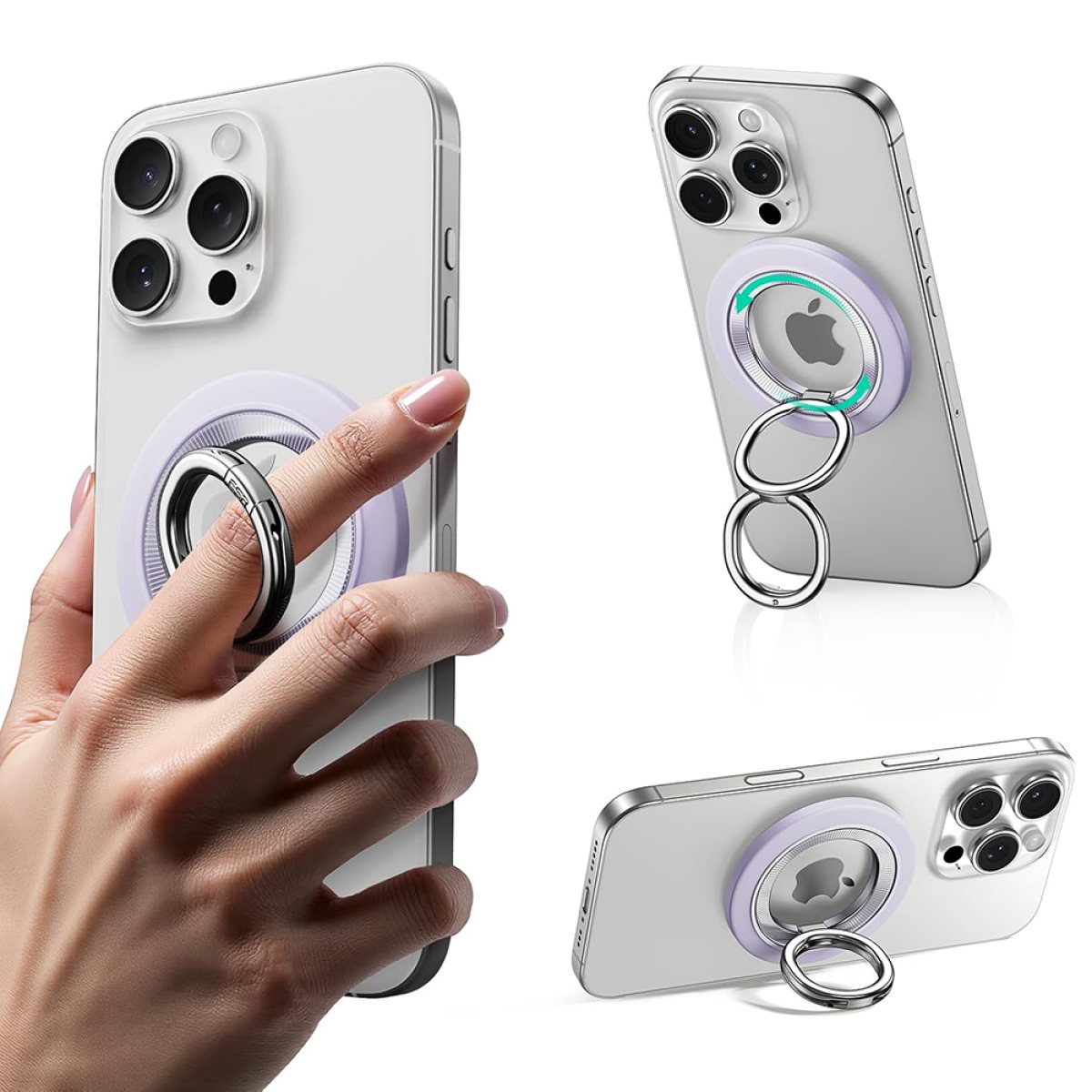 Suport Magnetic pentru Telefon, Ultra Thin, Rotativ - ESR Phone Grip Stand HaloLock (2K6180361) - Lavender