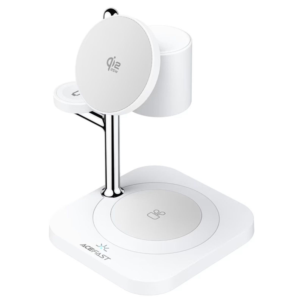 Incarcator Wireless 3-in-1 cu Lumina de Noapte - Acefast (E39) - White