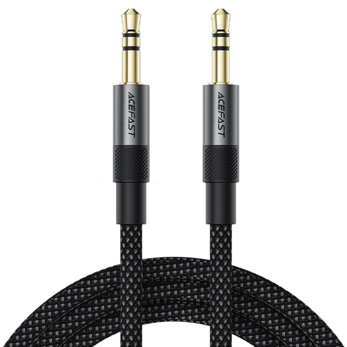 Cablu Audio, 2x mini Jack 3.5mm, Aluminiu + Nailon, 1m - Acefast (J10) - Black