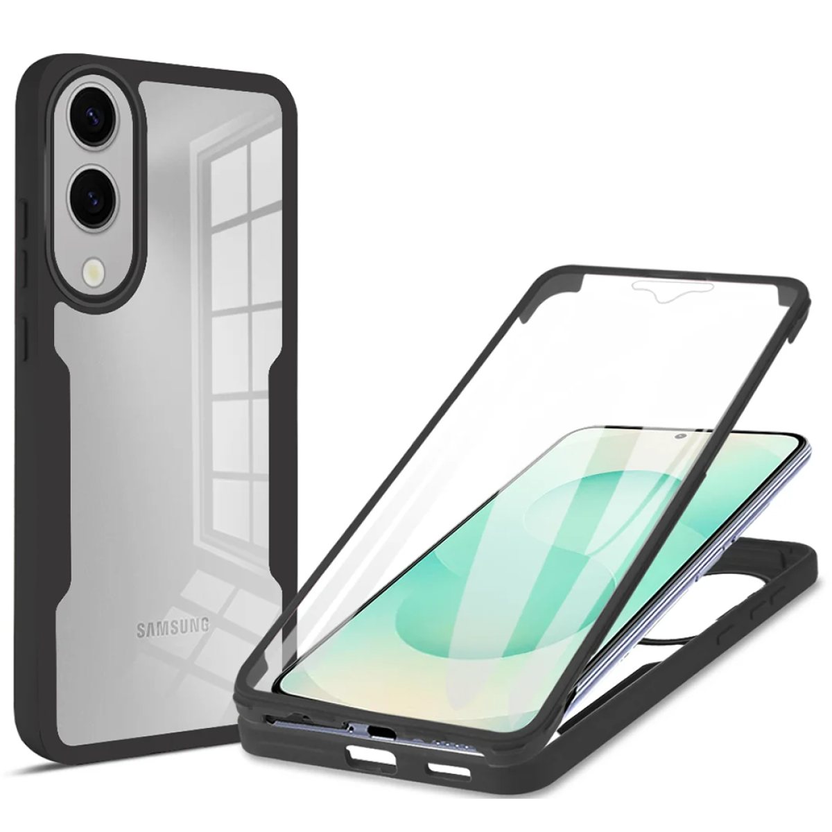 Husa pentru Samsung Galaxy S25 Edge + Folie - Techsuit ColorVerse 360 Series - Black