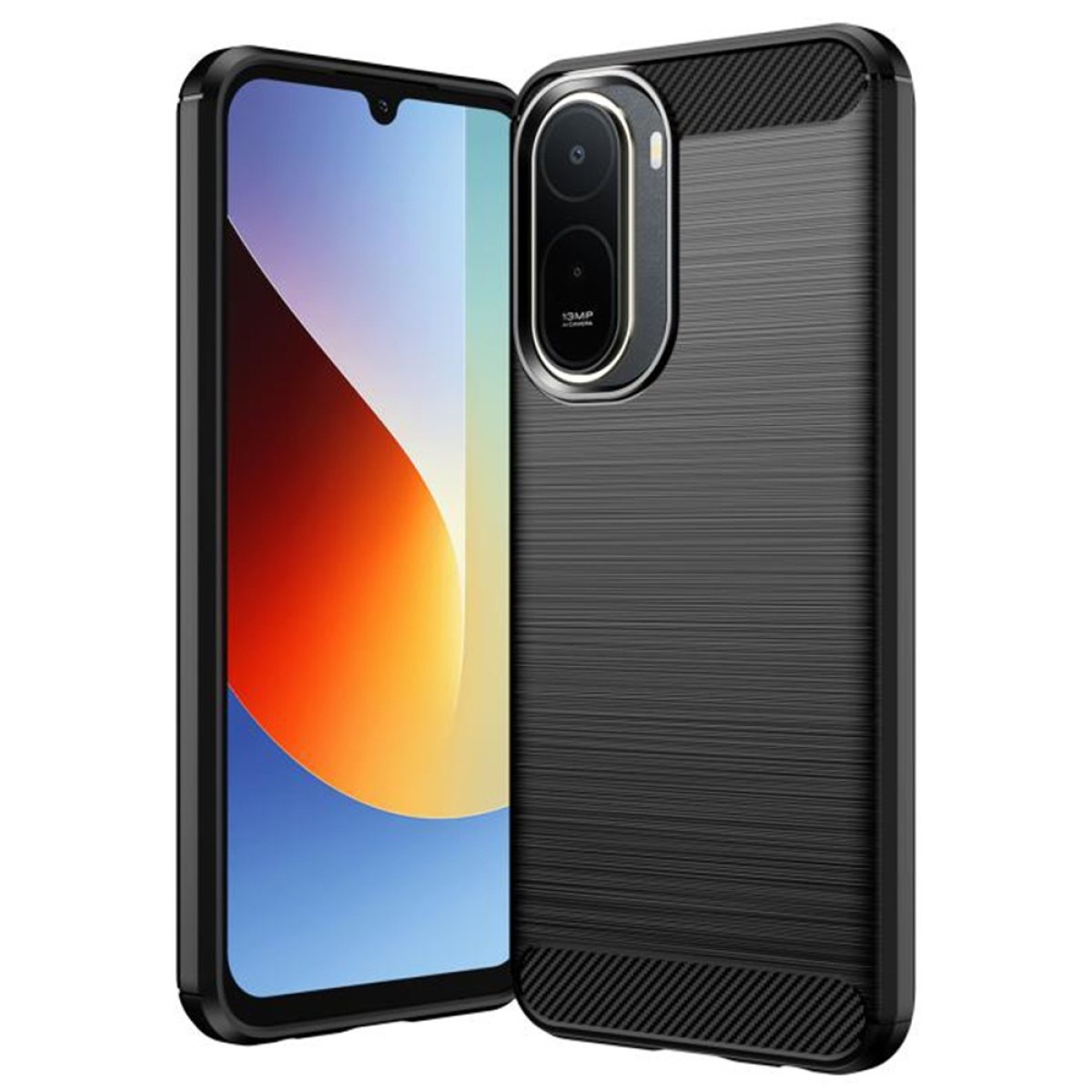 Husa pentru Xiaomi Redmi A7 Pro 4G - Techsuit Carbon Silicone - Black