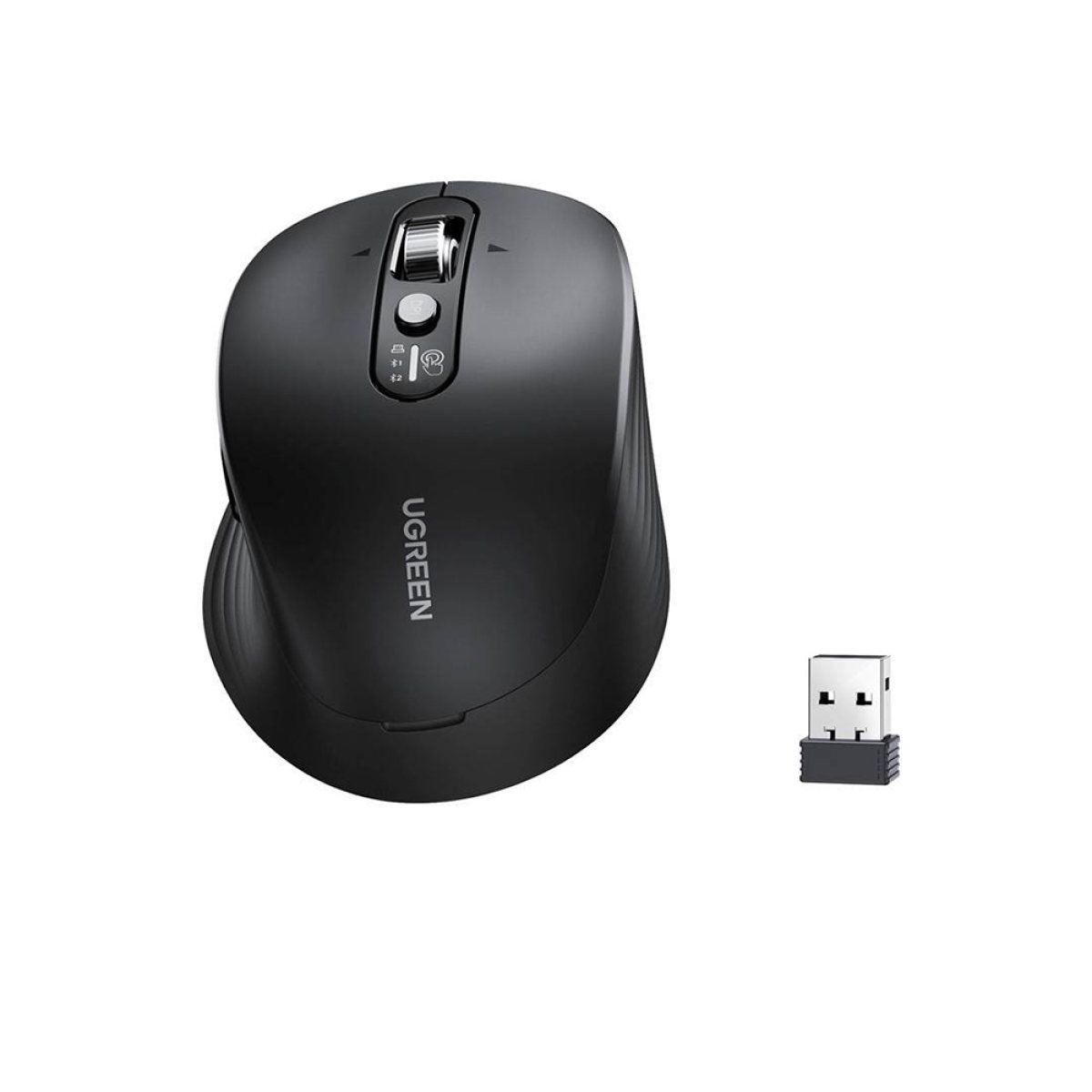 Mouse fara Fir, 2.4Ghz, Bluetooth, Baterii AA Incluse - Ugreen M752 (75498B) - Black
