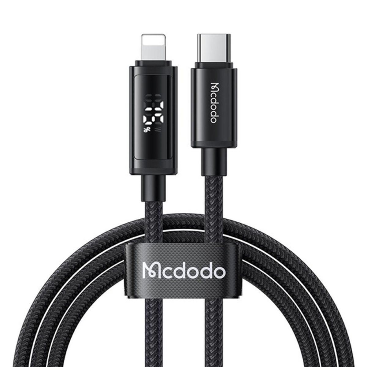 Cablu, Type-C la Lightning, 36W, 2x Afisaj LED, Fast Charging, 1.2m - Mcdodo (CA-7990) - Black