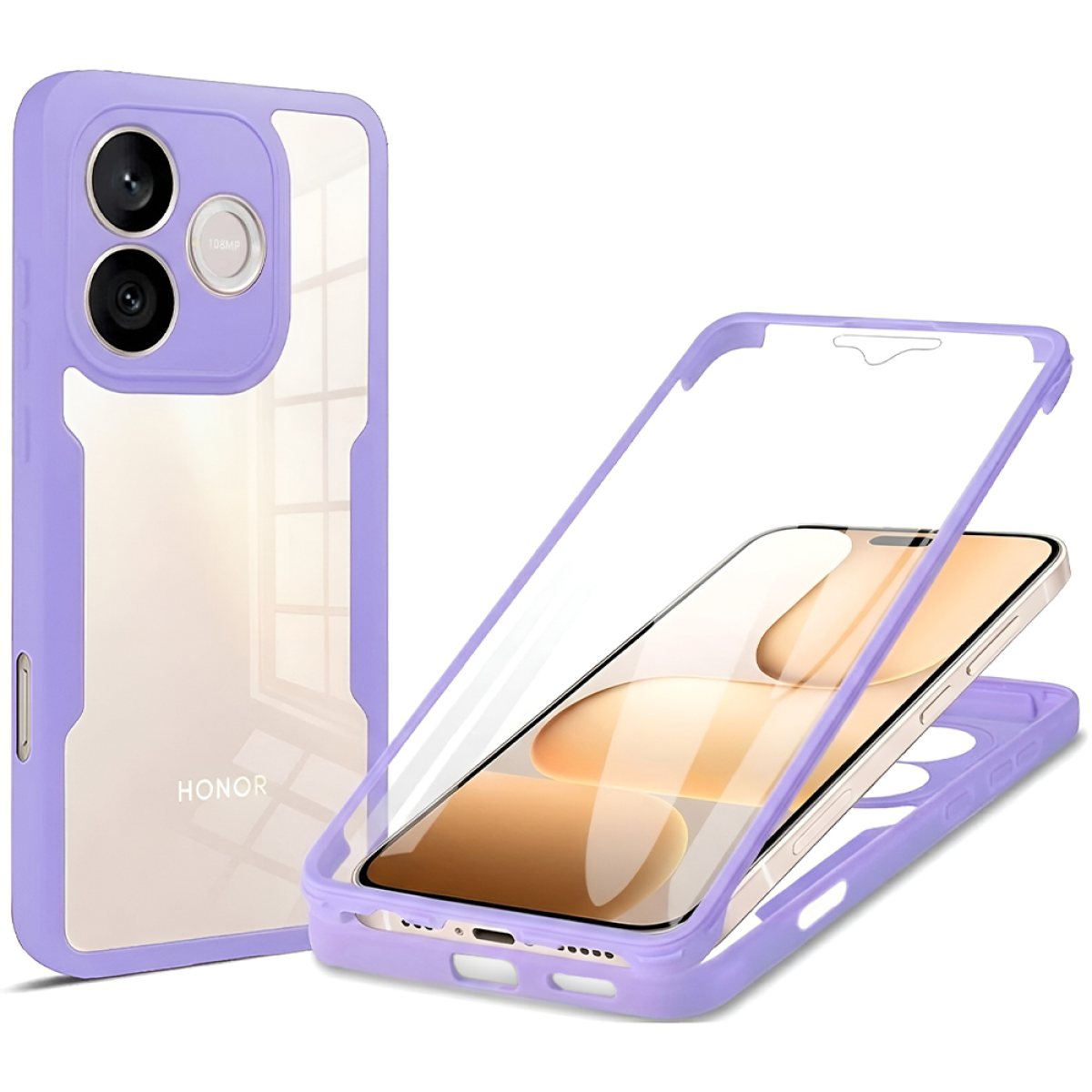 Husa pentru Honor 600 Lite + Folie - Techsuit ColorVerse 360 Series - Purple
