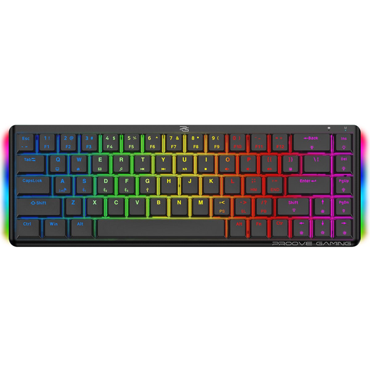 Tastatura fara Fir, Bluetooth, Type-C, RGB, 1500mAh - Proove (WKAFKEN22001) - Black