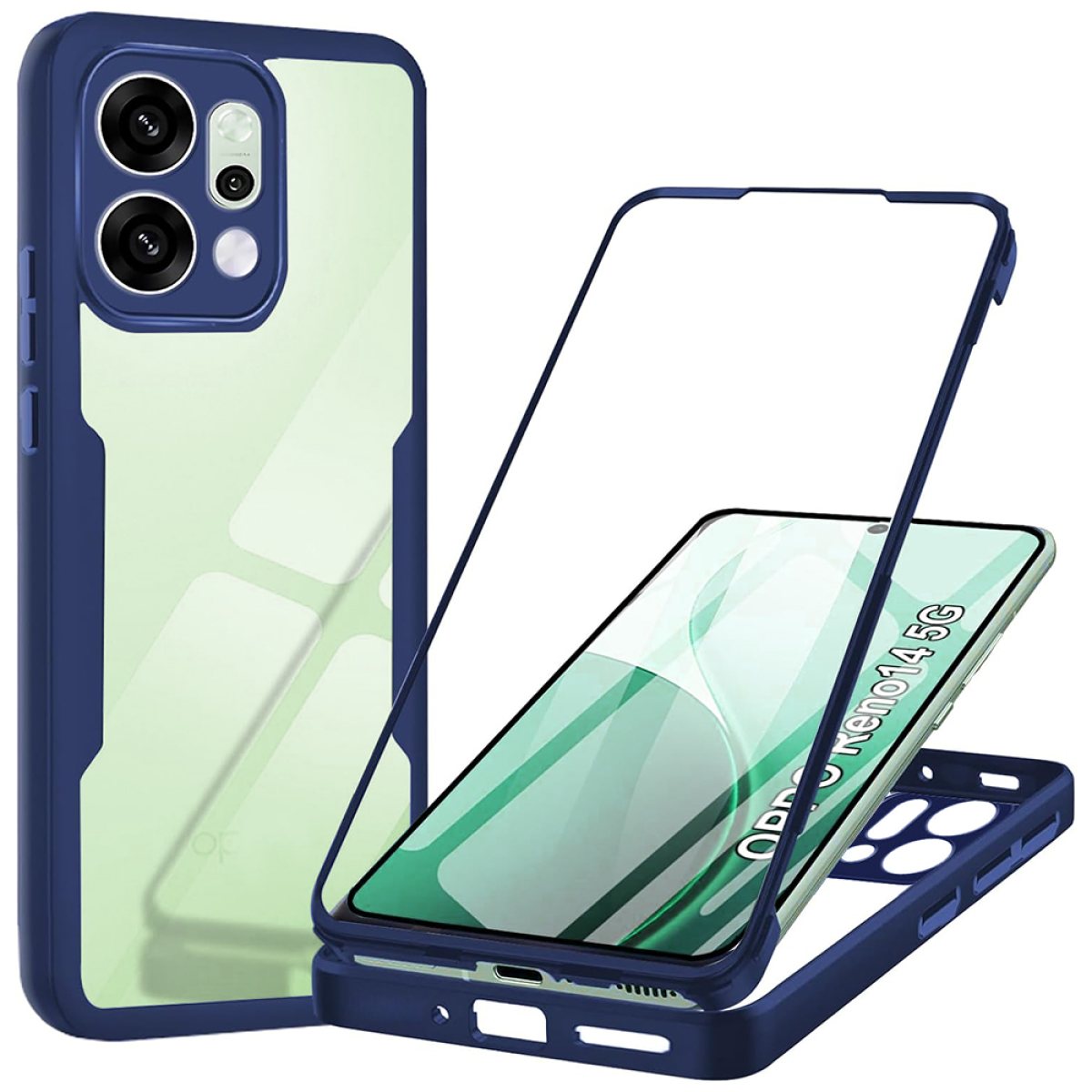 Husa pentru Oppo Reno14 + Folie - Techsuit ColorVerse 360 Series - Blue