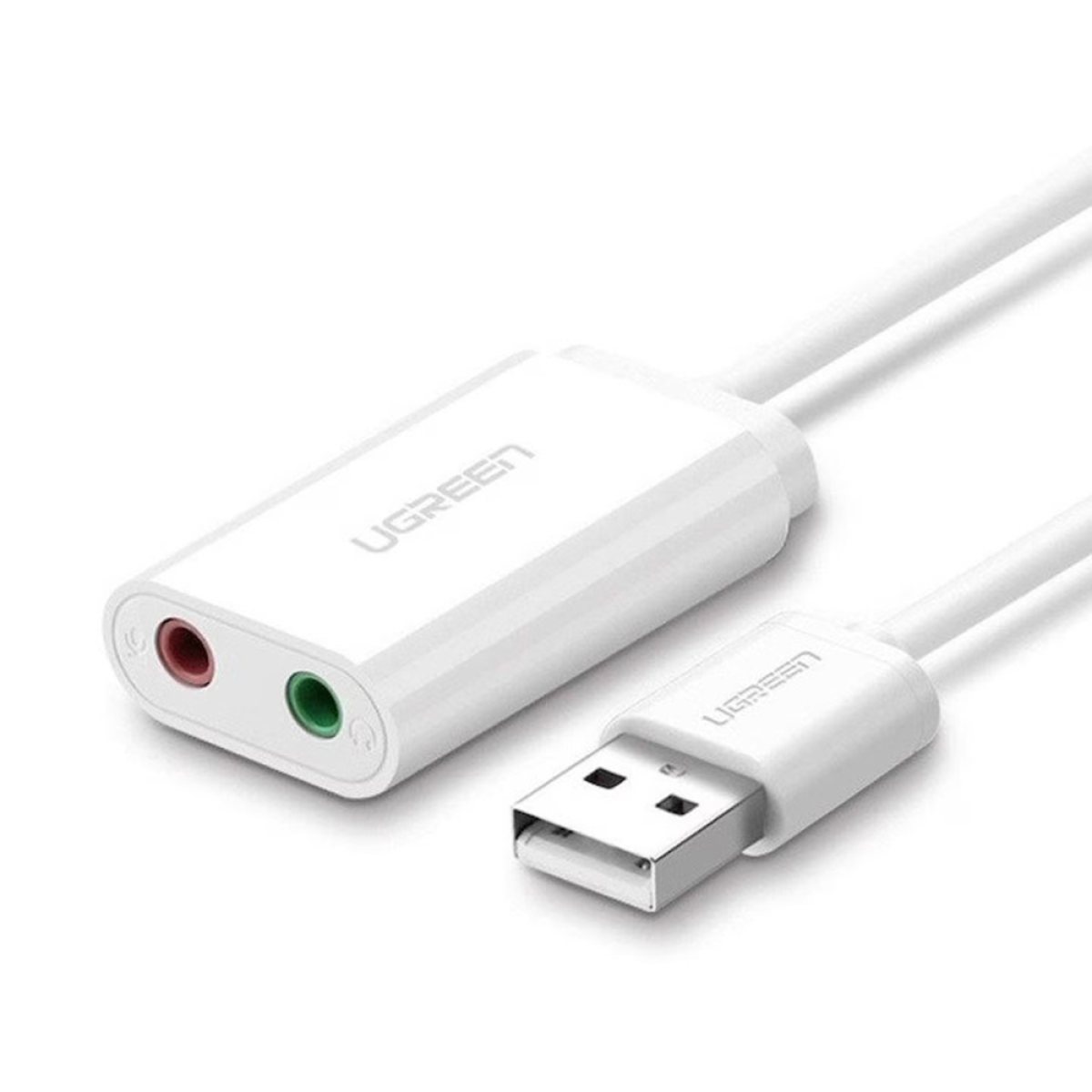 Adaptor USB la 2xJack 3.5mm, 15cm - Ugreen US205 (30143) - White