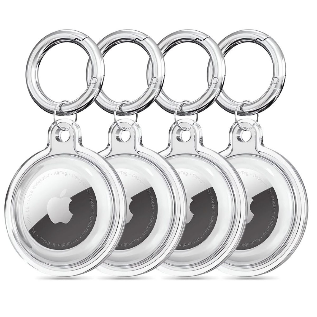 Husa Apple AirTag (set 4) - Techsuit Holder Silicone (CT15) - Clear