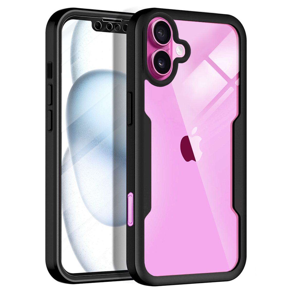 Husa pentru iPhone 16 Plus + Folie - Techsuit ColorVerse 360 Series - Black