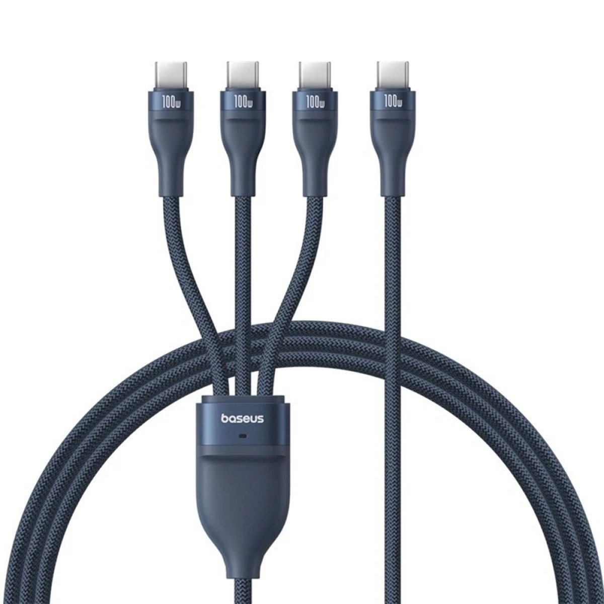 Cablu de Date USB-C to 3x Type-C, 3in1, PD100W, 480Mbps, 1.5m - Baseus Flash Series 3 (P10377503321-00) - Blue