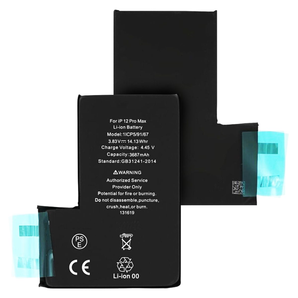 Baterie pentru iPhone 12 Pro Max, 3687mAh, fara prindere - OEM (18531) - Black