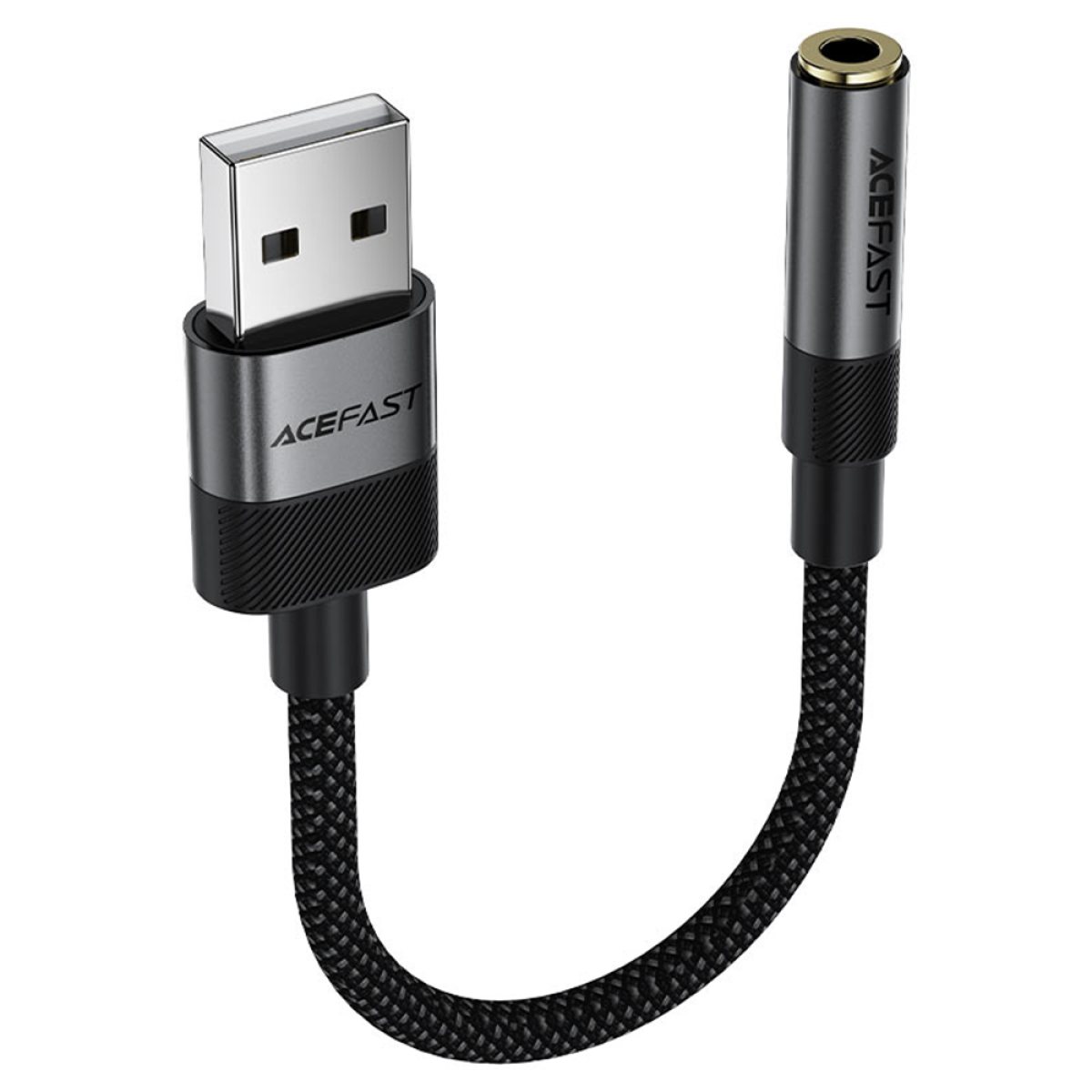 Adaptor Audio Type-C Tata la Jack 3.5mm Mama, 15cm - Acefast (J13) - Black