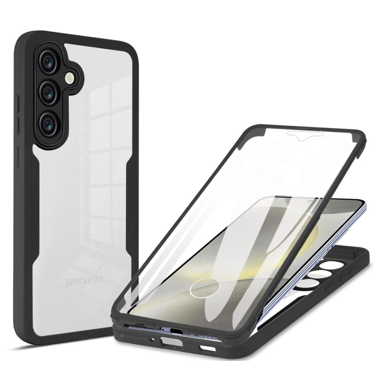 Husa pentru Samsung Galaxy S25 + Folie - Techsuit ColorVerse 360 Series - Black