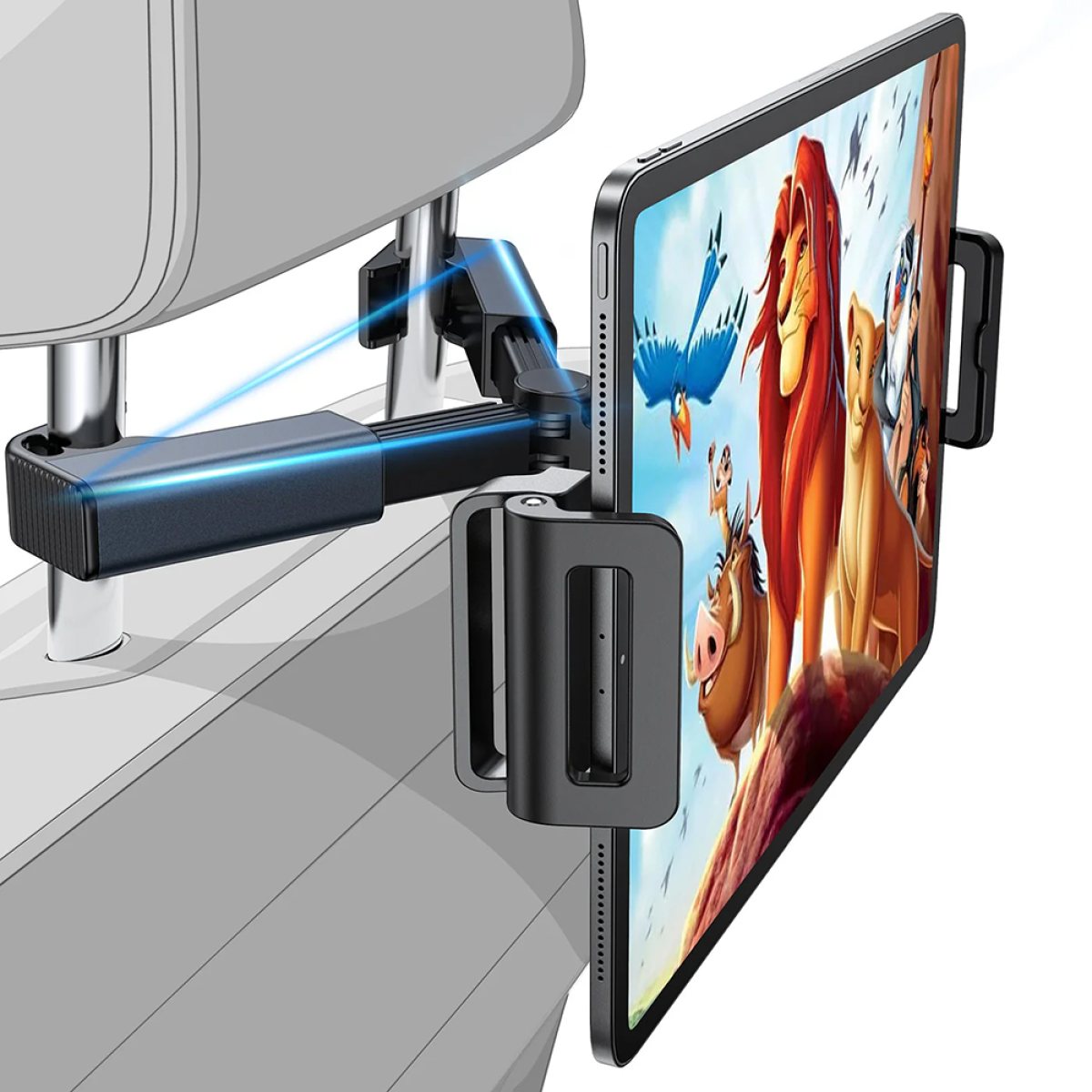 Suport cu Prindere de Tetiera pentru Telefon, Tableta 4.7"-12.9" - Lisen (YL0221030002) - Black