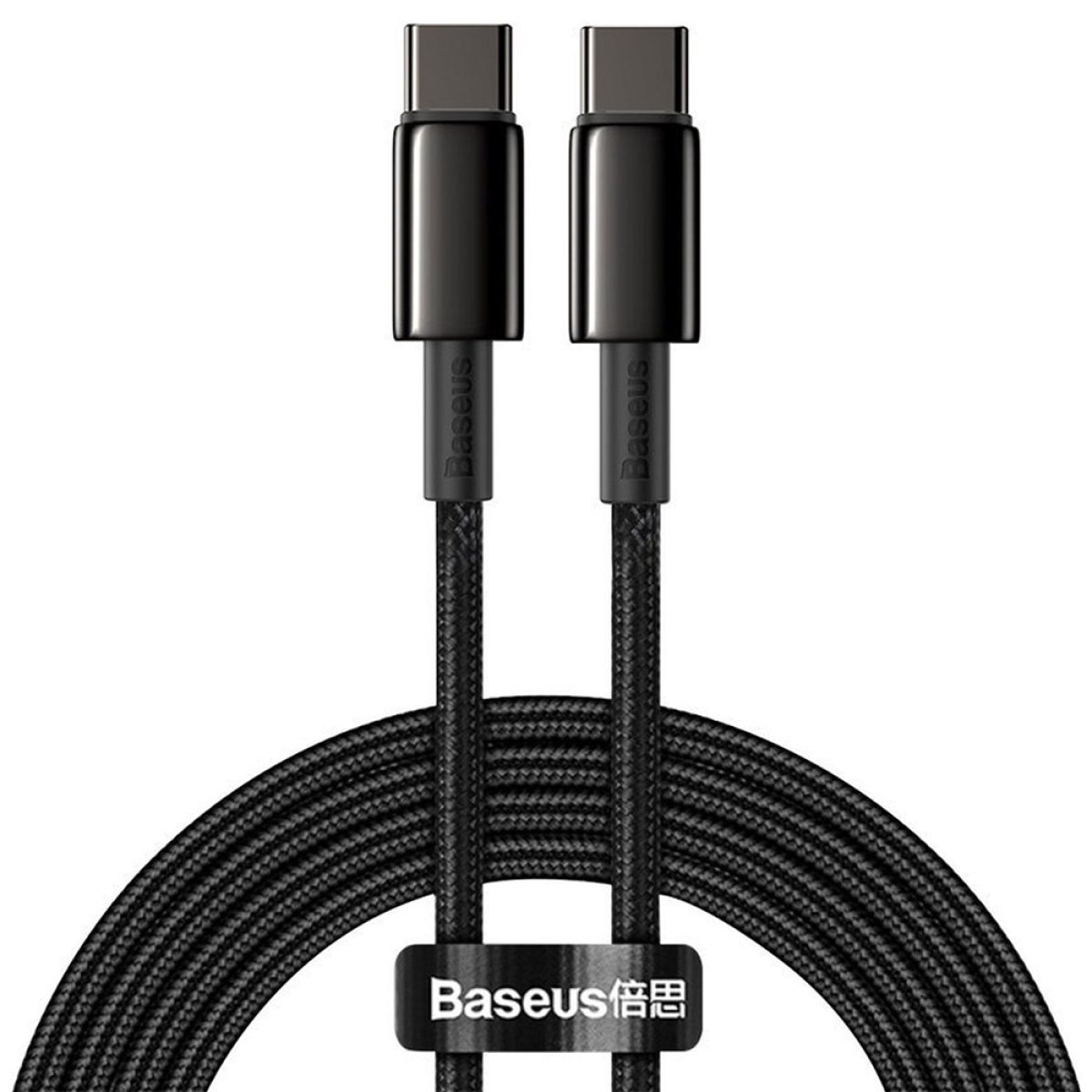 Cablu Type-C la Type-C, 100W, Fast Charging, 2m - Baseus Tungsten Gold (CATWJ-A01) - Black