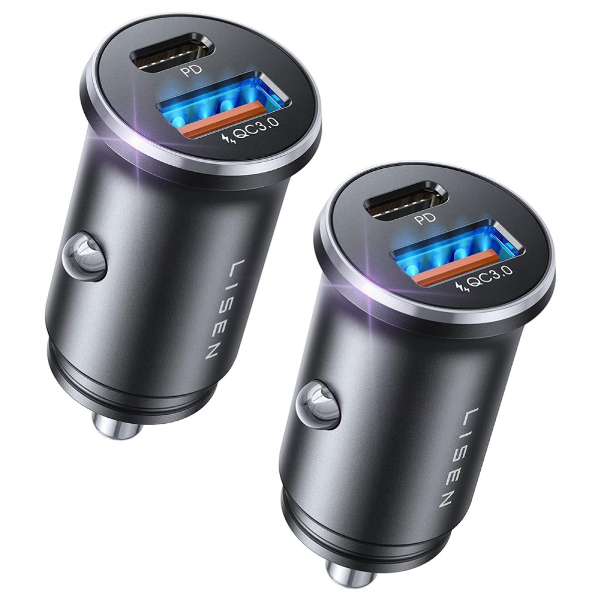 Incarcator pentru Masina, USB, USB-C, 54W (set 2) - Lisen (YL0223080038) - Black