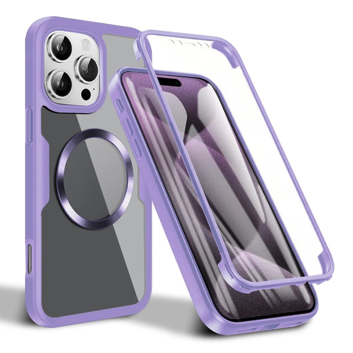Husa pentru iPhone 16 Pro + Folie - Techsuit ColorVerse 360 MagSafe Series - Purple