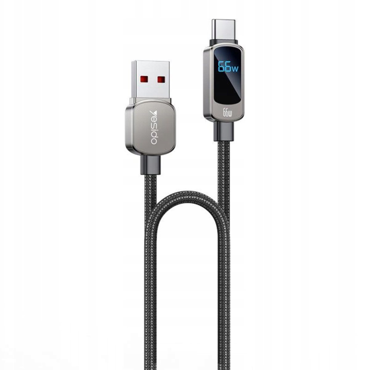 Cablu de Date USB la Type-C, 66W, 5A, 480Mbps, 1.2m - Yesido (CA128C) - Black