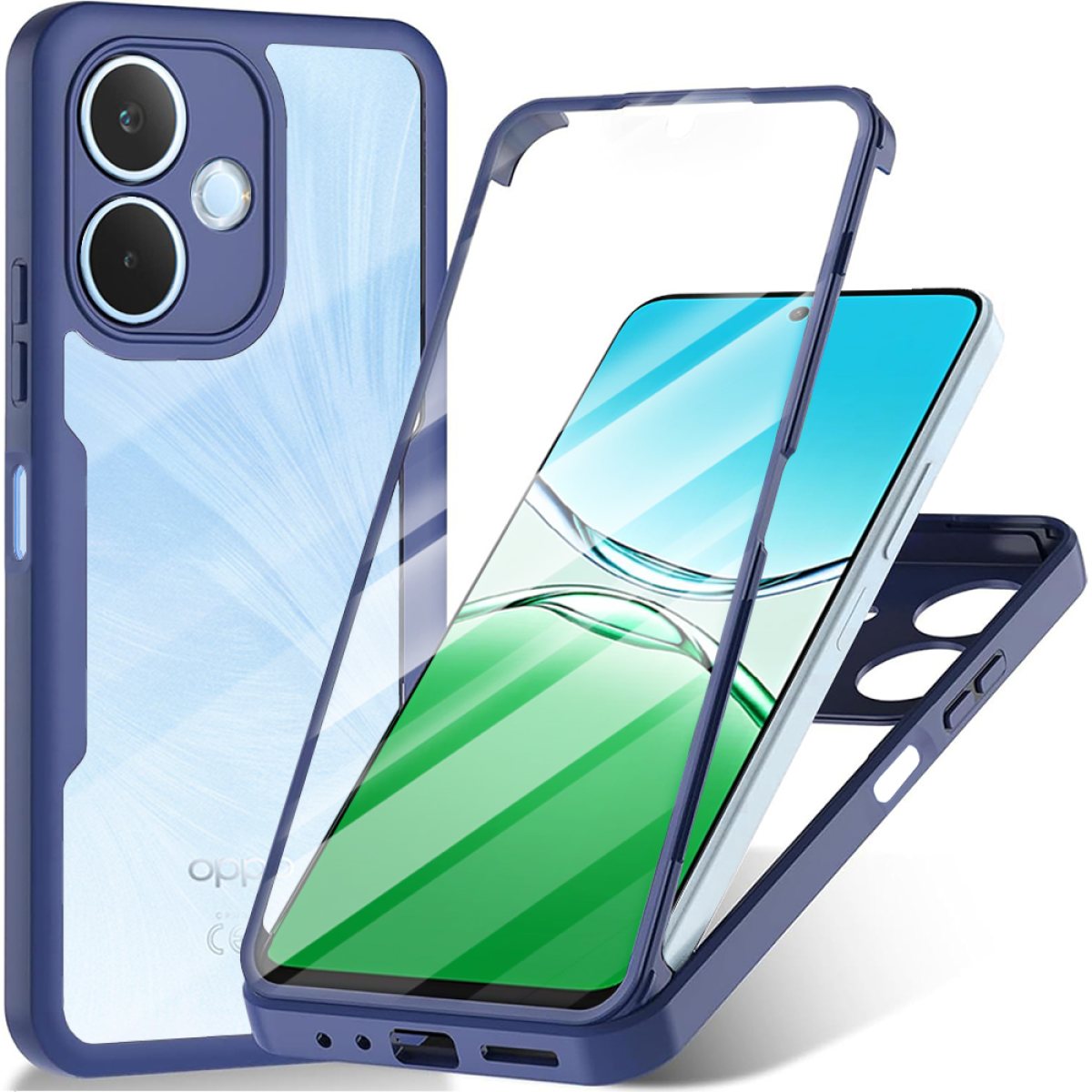 Husa pentru Oppo A5 Pro 4G / A5 Pro 5G + Folie - Techsuit ColorVerse 360 Series - Blue