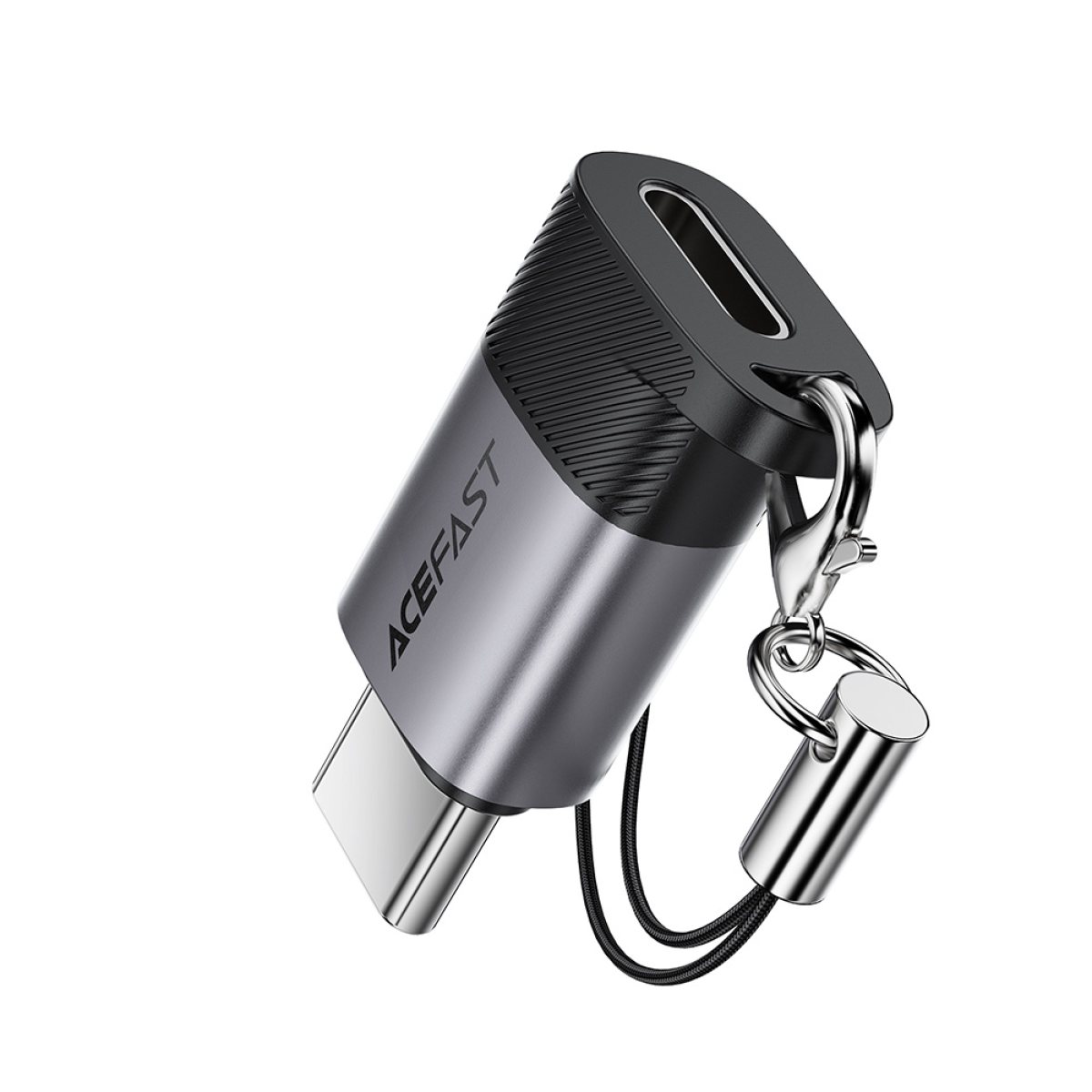 Adaptor USB-C la iPhone, 60W, USB2.0, Lanyard - Acefast (J19) - Gray