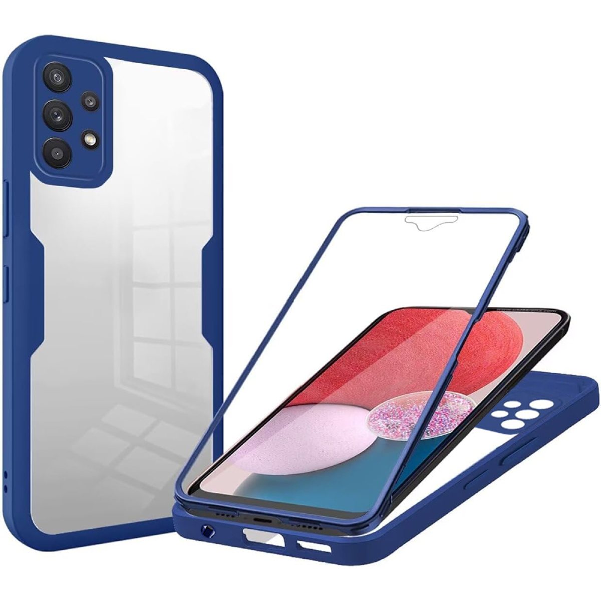 Husa pentru Samsung Galaxy A13 4G + Folie - Techsuit ColorVerse 360 Series - Blue