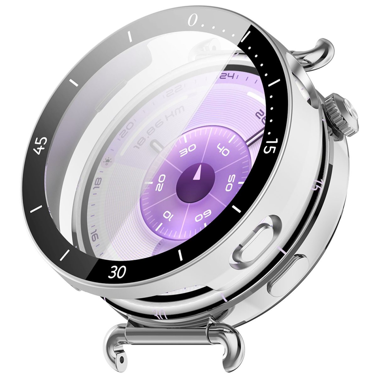 Husa pentru Huawei Watch GT 6 41mm + Folie - Techsuit Defense360 Pro Bezel - Silver