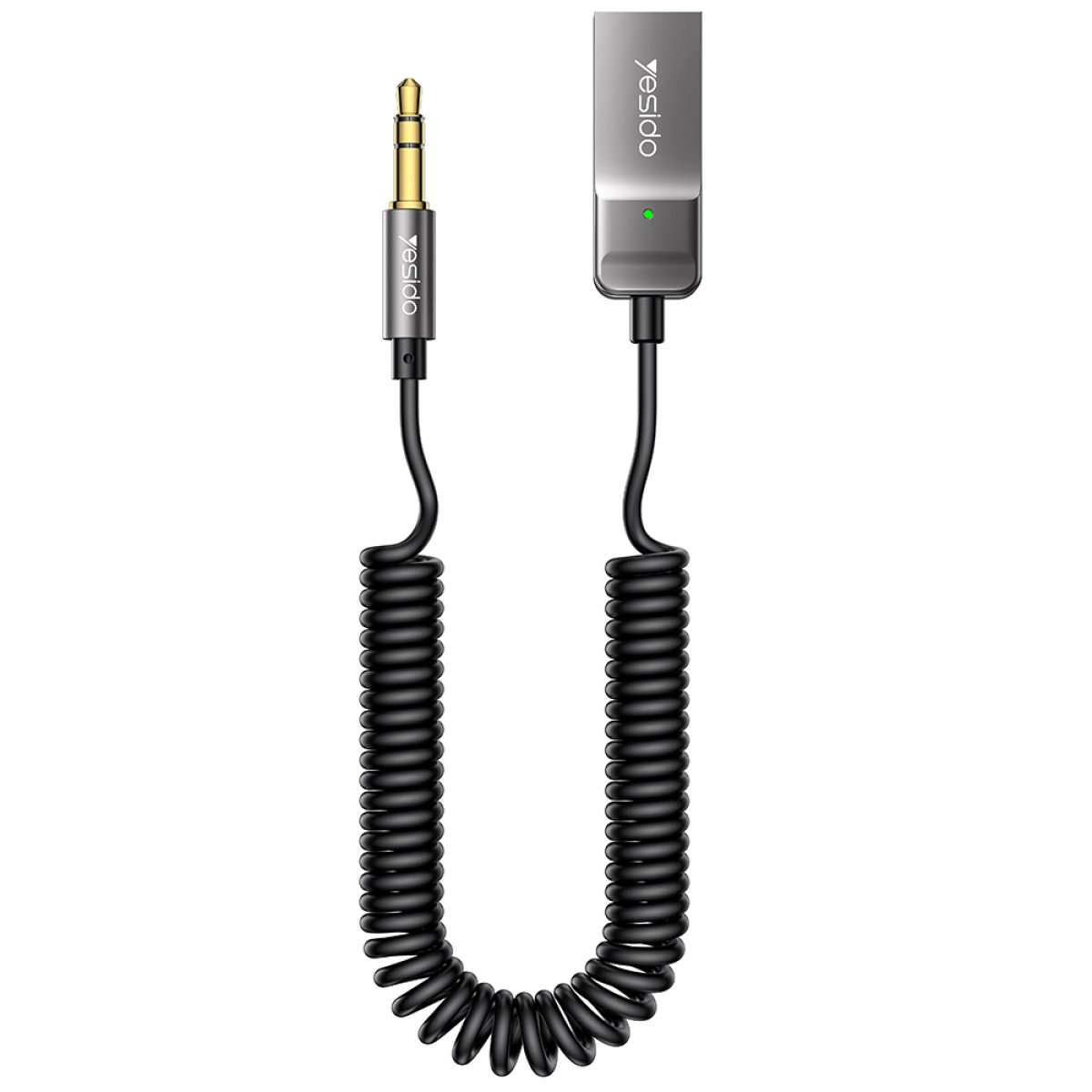 Cablu USB la Jack 3.5mm, din Nailon, 1.4m - Yesido (YAU82) - Black