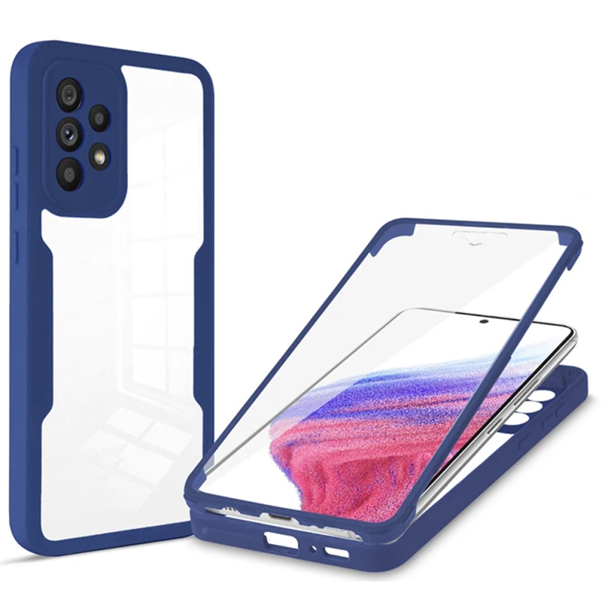 Husa pentru Samsung Galaxy A53 5G + Folie - Techsuit ColorVerse 360 Series - Blue