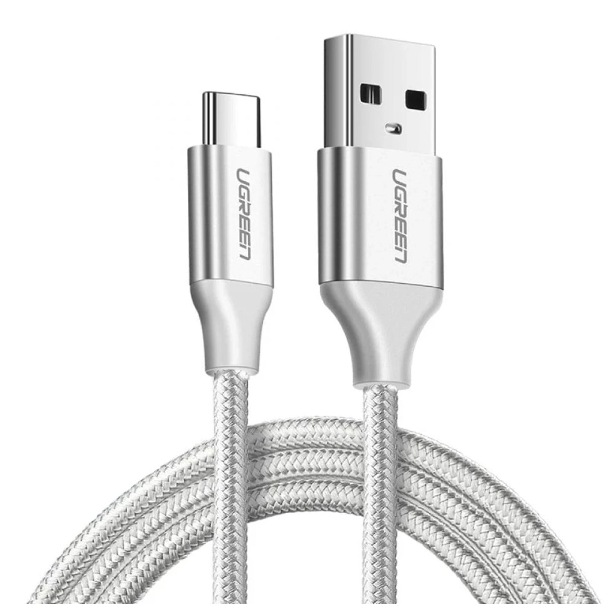 Cablu de Date USB la Type-C, PD18W, 3A, 2m - Ugreen US288 (60133) - Silvery White