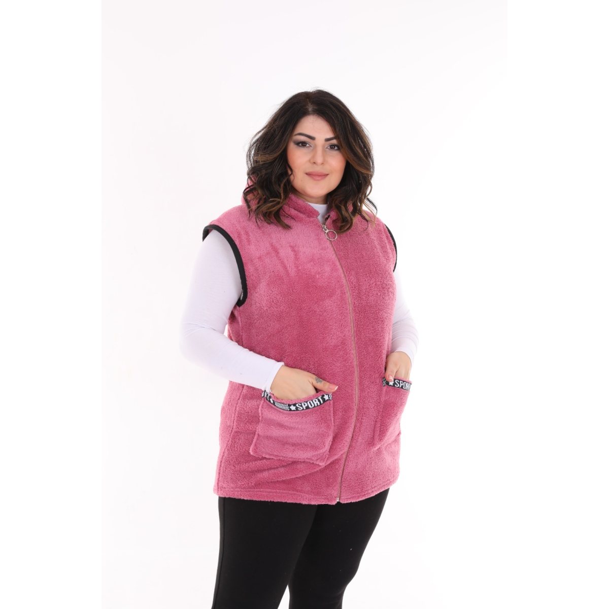 Vesta Dama Cocolino Roz cu Buzunare Fashion Vesta Dama Cocolino Roz cu Buzunare Fashion (60)
