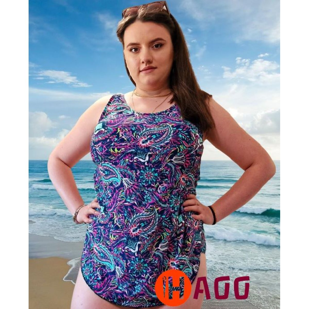 Costum de baie, Marime Mare o piesa Multicolor
