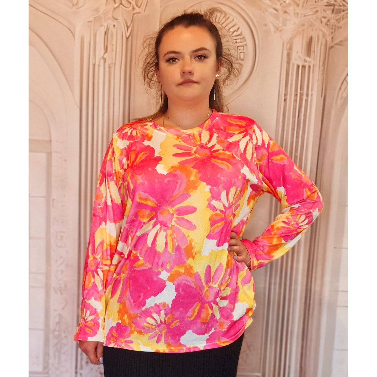 Bluza dama colorata  1+1 Cadou roz