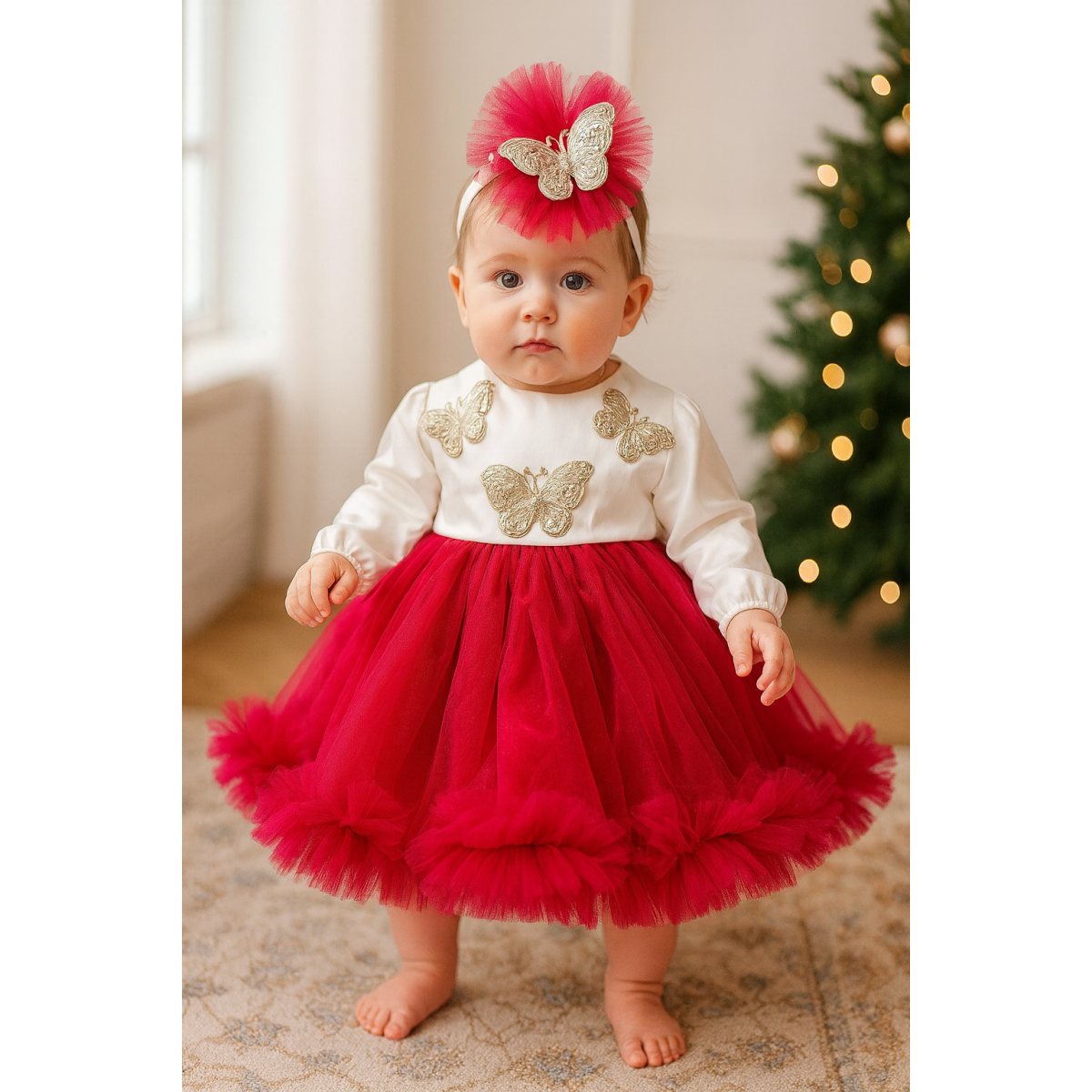 Rochie botez fetiță elegantă roșie premium Rochie botez fetiță elegantă roșie premium (80)