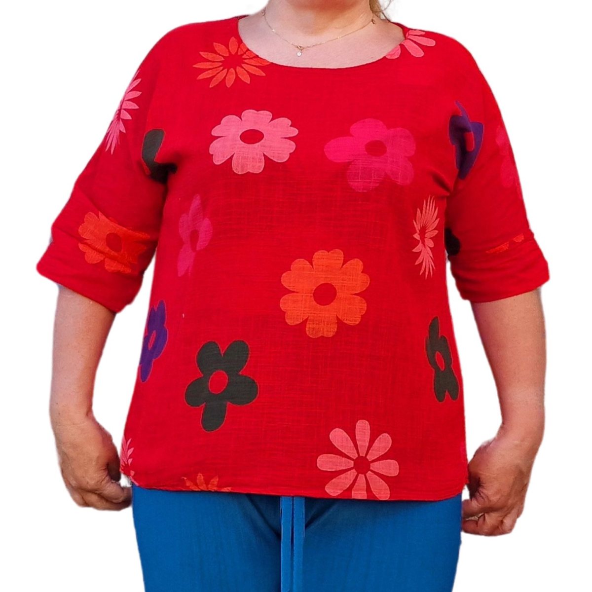 Bluza racoroasa oversize in rosie Margarete
