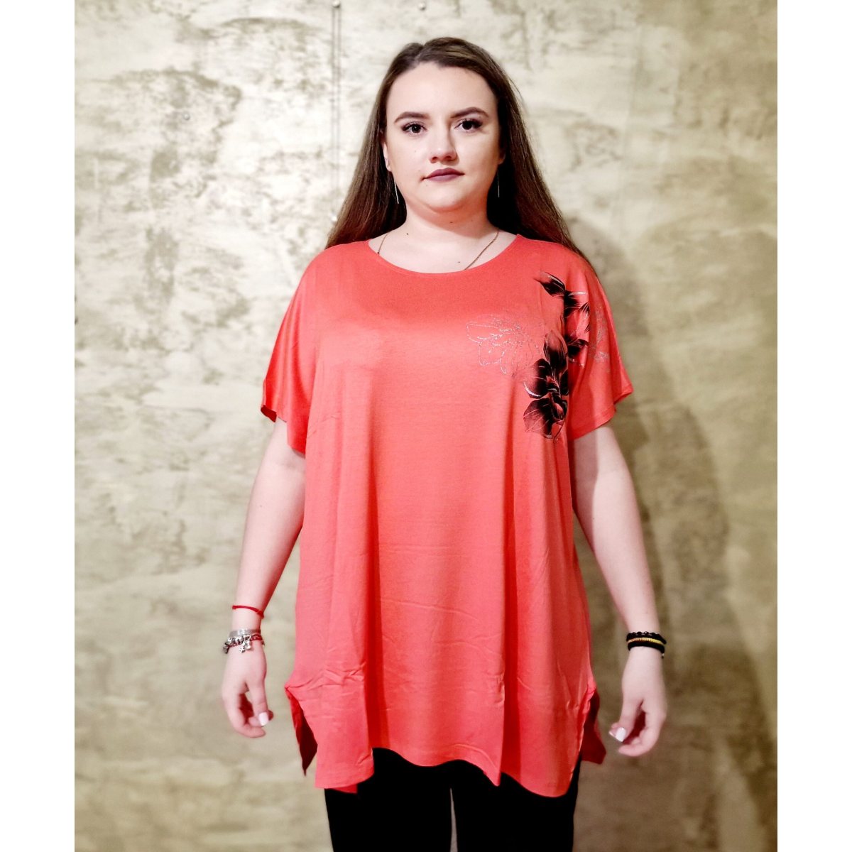 Bluza dama marime mare 1+1 Cadou corai