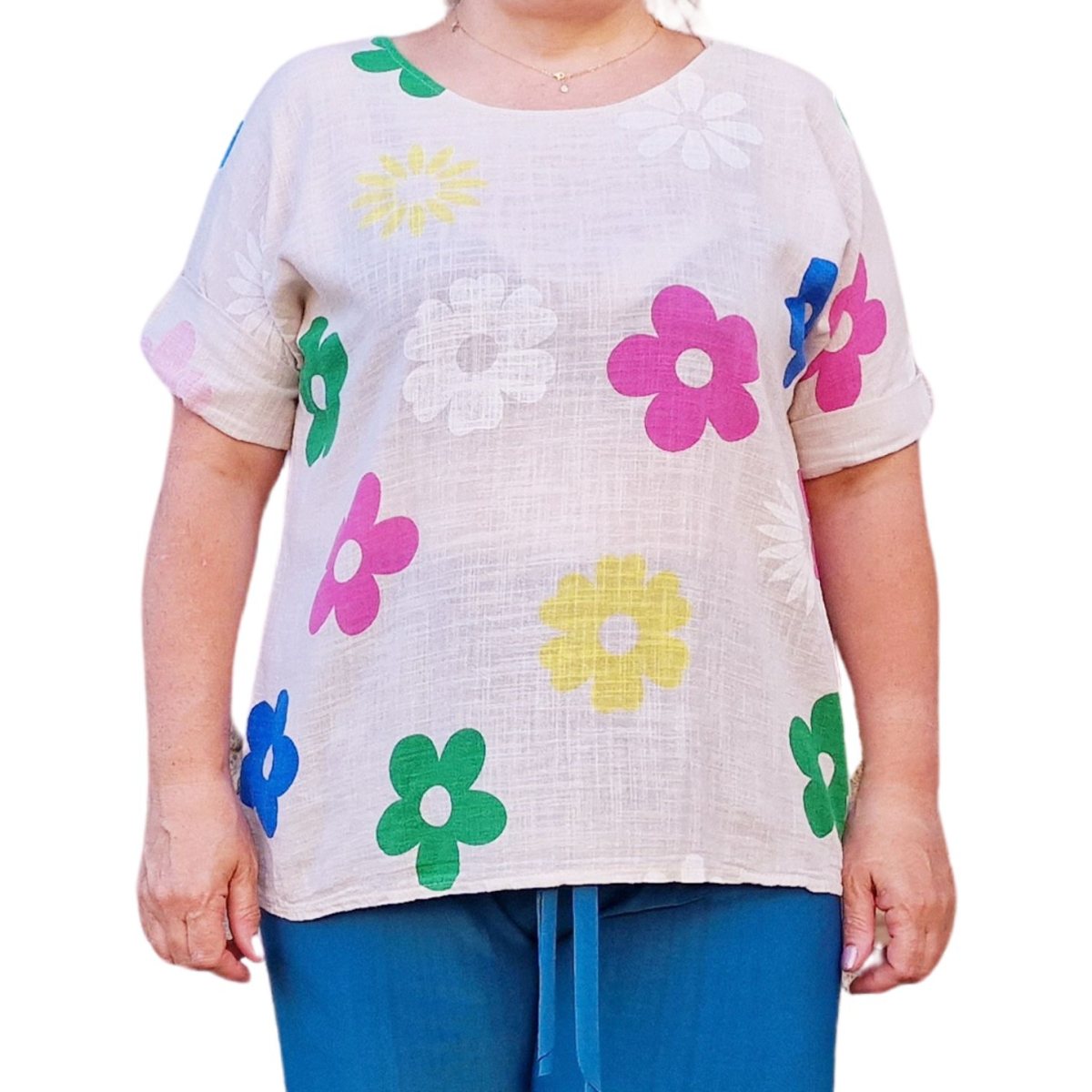 Bluza racoroasa oversize in alba Margarete