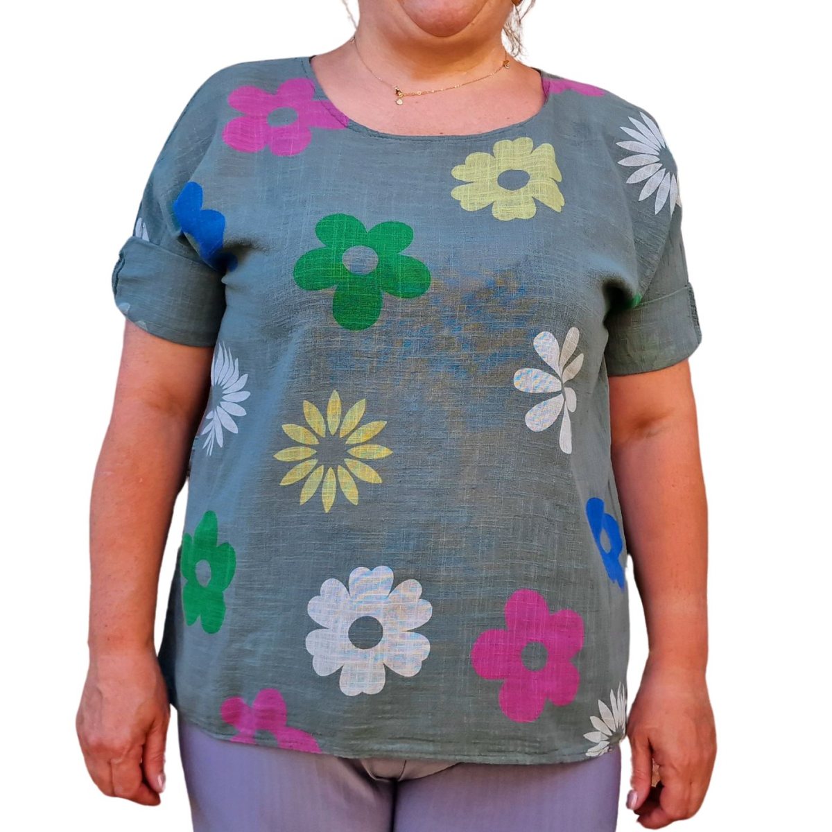 Bluza racoroasa oversize in gri Margarete