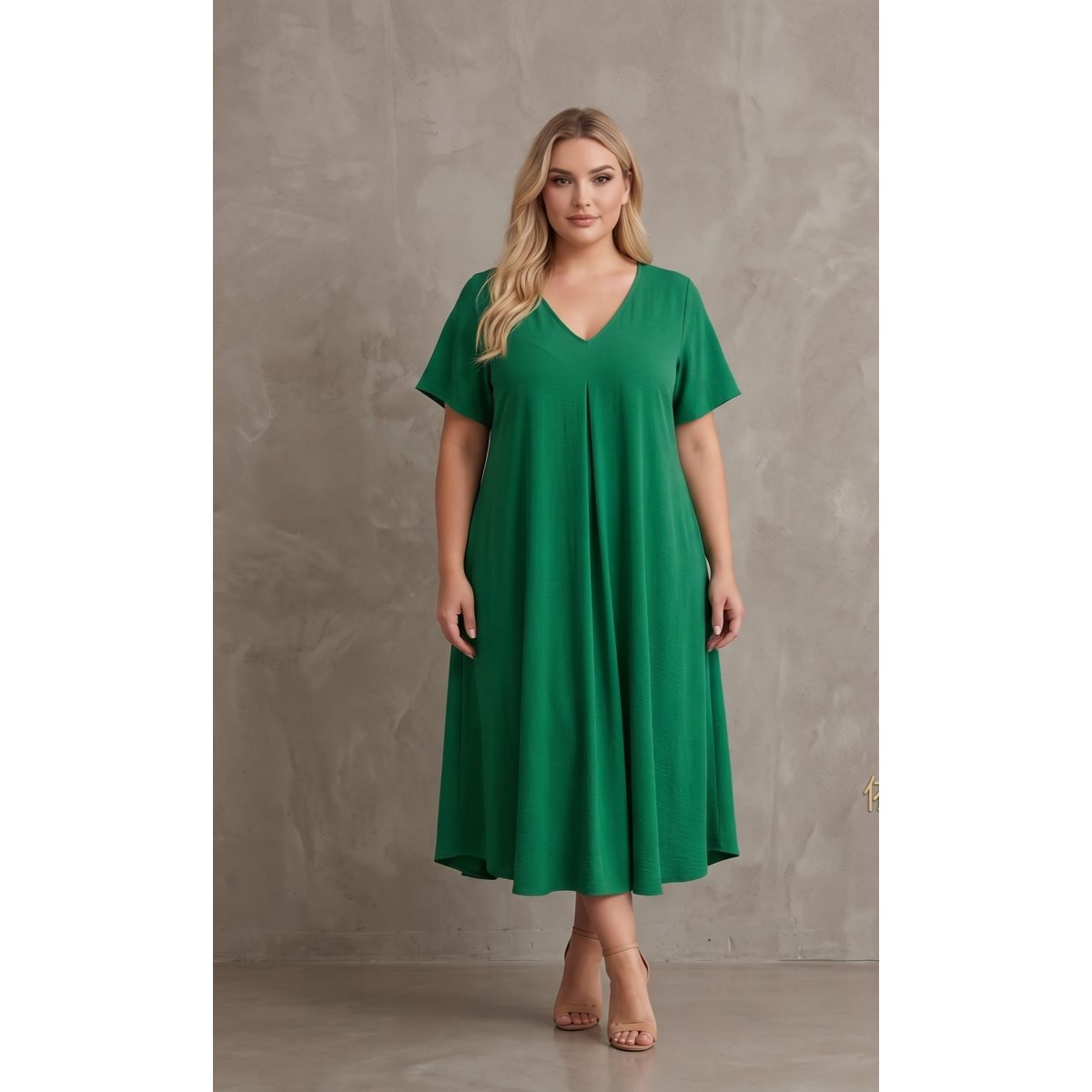 Rochie versatila vaporoasa Betty verde inchis