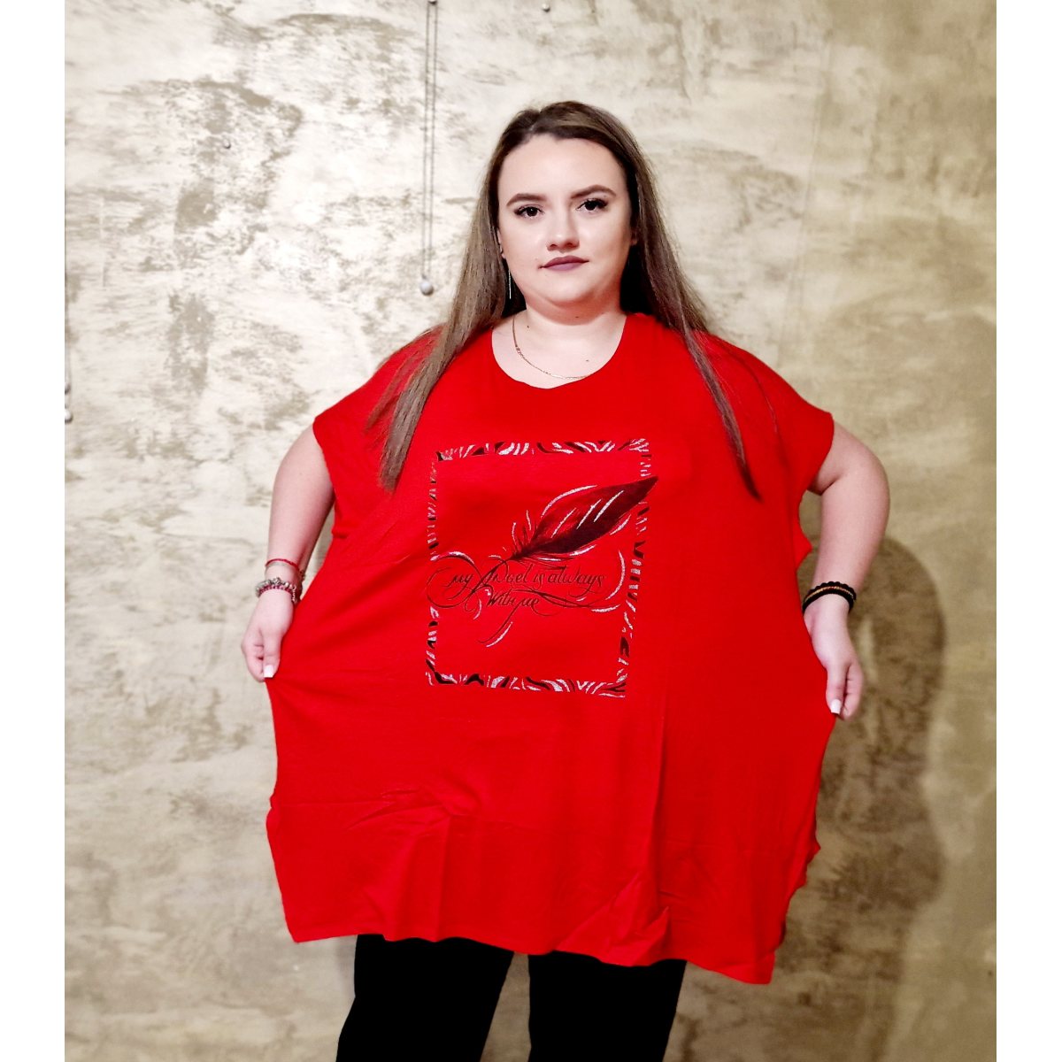 Bluza dama marime mare 1+1 Cadou rosu