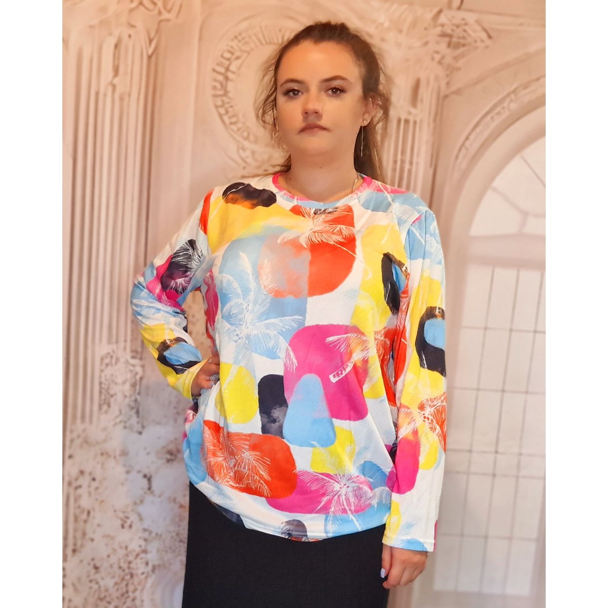 Bluza dama colorata  1+1 Cadou tropicala