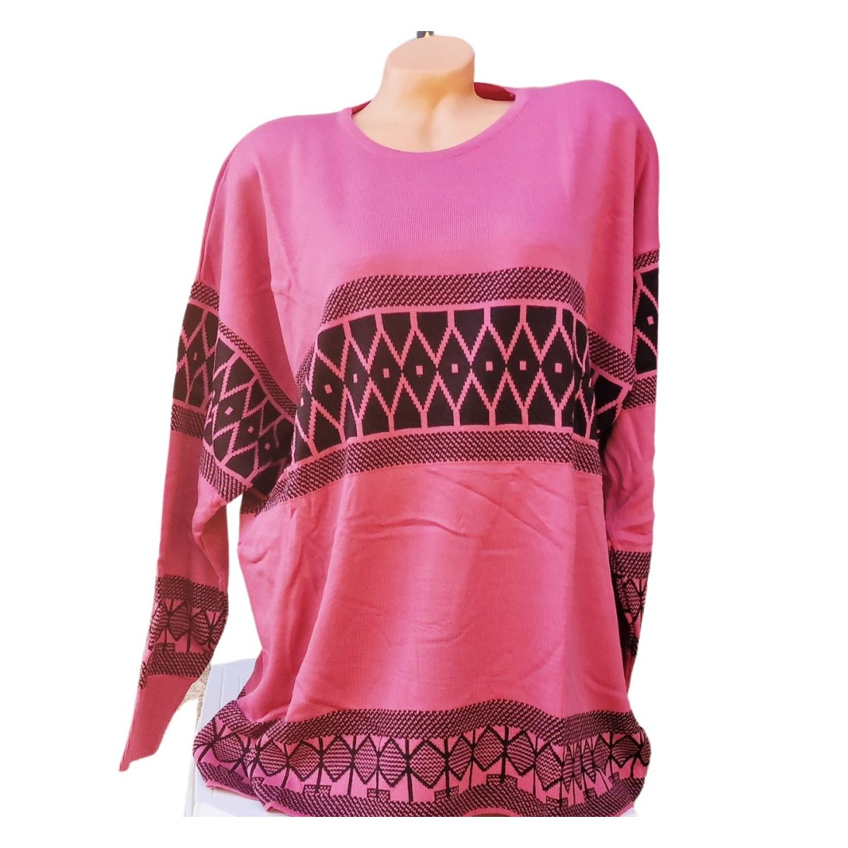 Pulover dama tricotat bust 140 cm roz