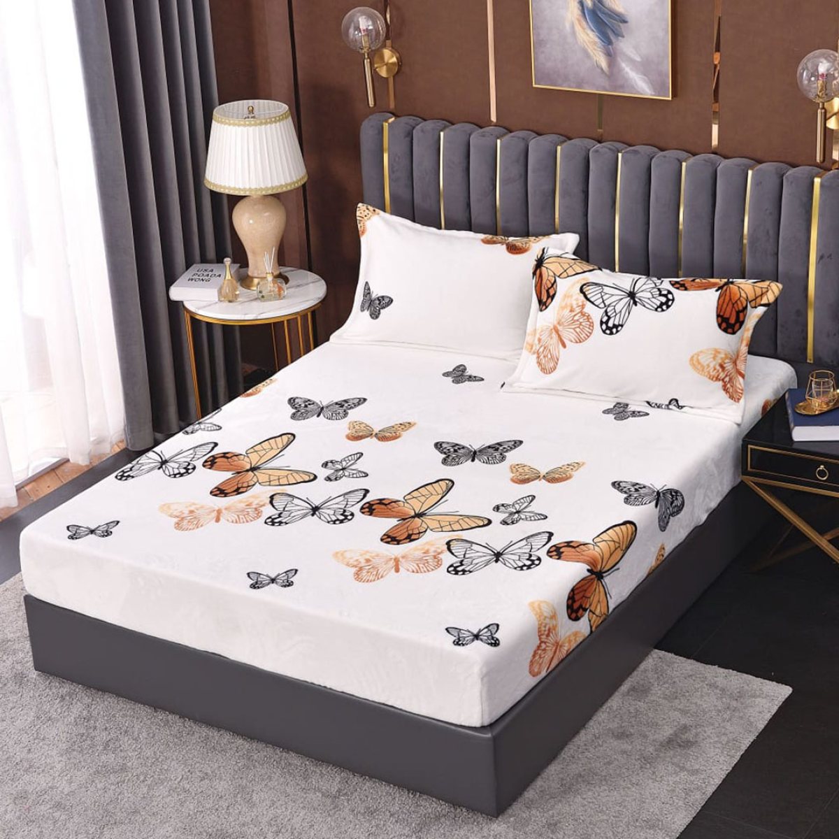 Husa de pat cocolino 180X200 + 2 fete perna Lindy