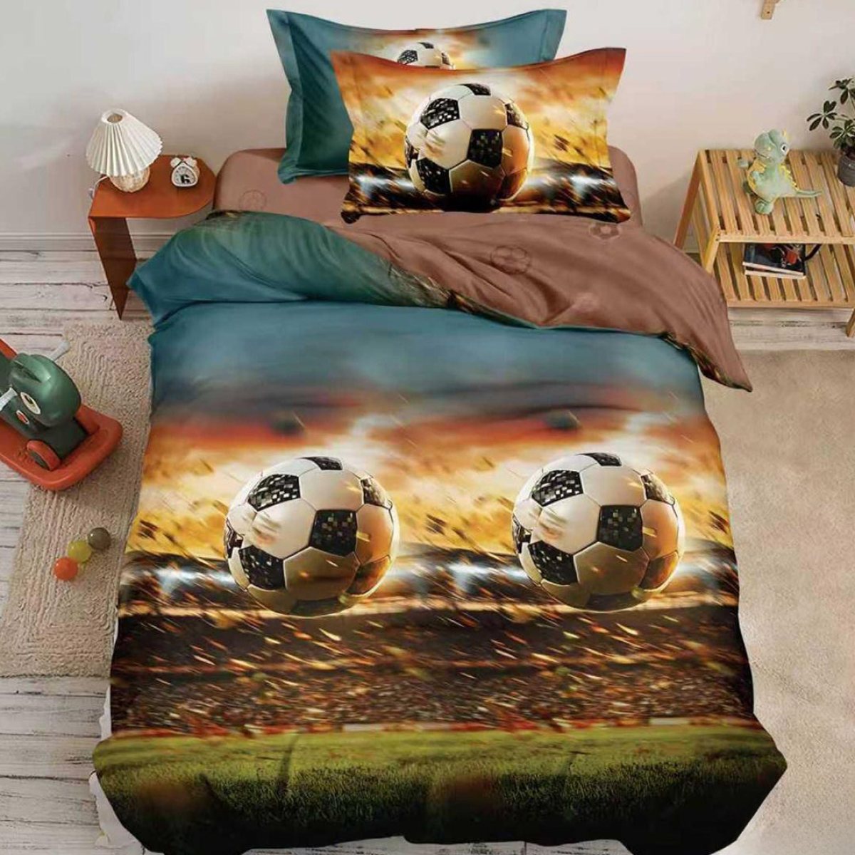 Lenjerie Bumbac Finet 1 Persoana Football