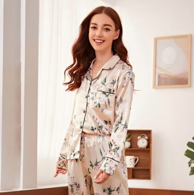 Pijama satin 7 piese Flora Flora M
